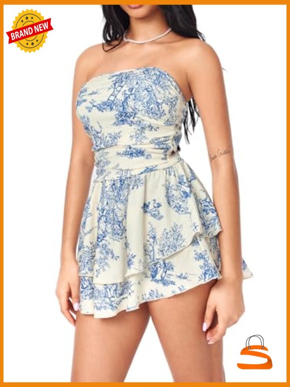 Tube Ruched Ruffle Mini Dress Cocktail Party Summer Bodycon Stretchy - Picture 3 of 6